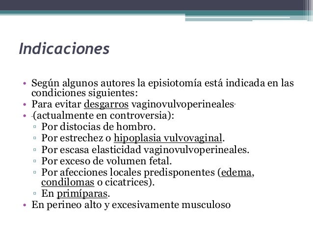 indicaciones para episiotomia